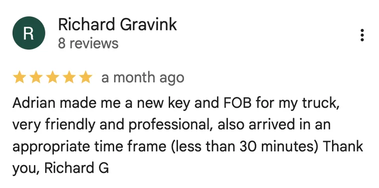 Google review from Richard Gravink