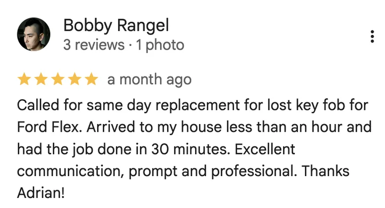 Google review from Bobby Rangel